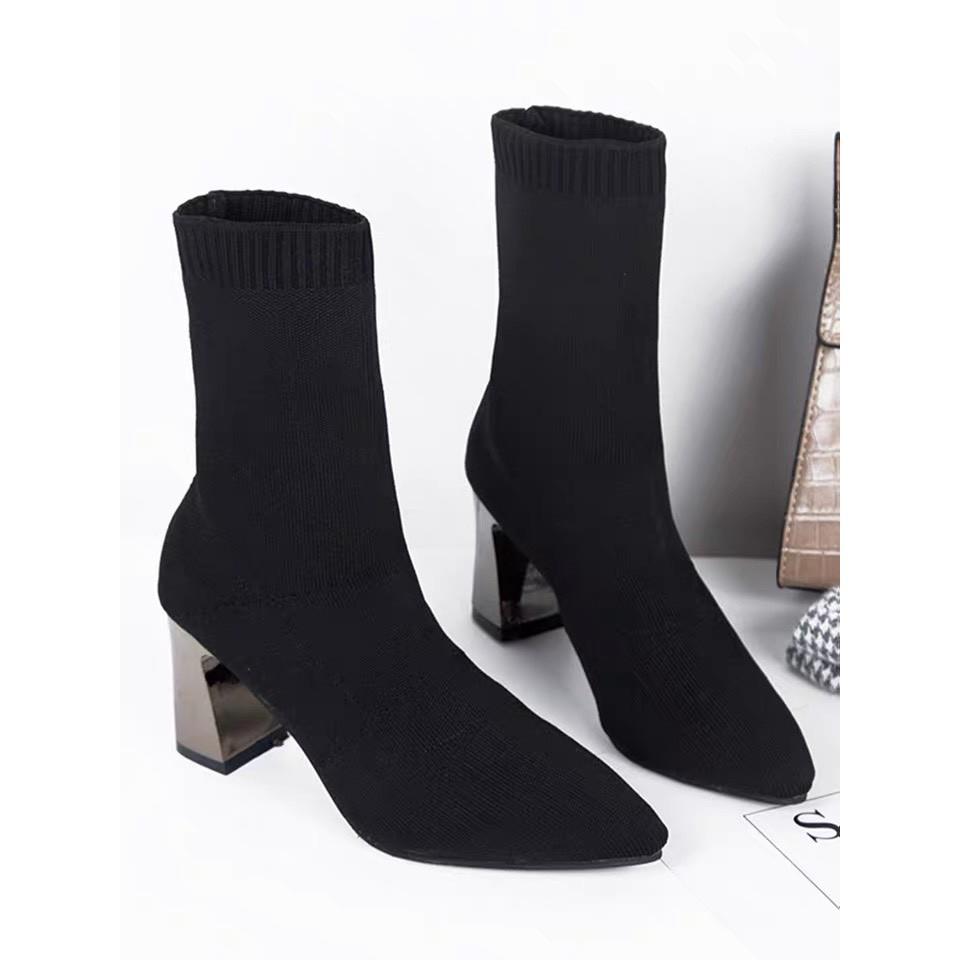 Bốt Lửng,Boot nữ, boots chun nữ da 7p,Bốt mềm cao cấp mẫu hot 2021