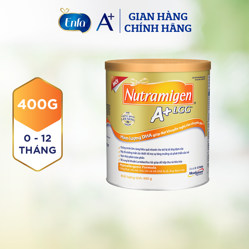 Sữa bột Nutramigen A+ LGG - Sữa cho trẻ dị ứng đạm sữa bò cho trẻ 0-12 tháng (400g)