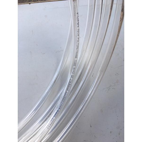 Dây áp lực PU 12li màu trắng kết nối 2 đâu ren 17mm gắn trực tiếp bơm đôi và đầu vòi