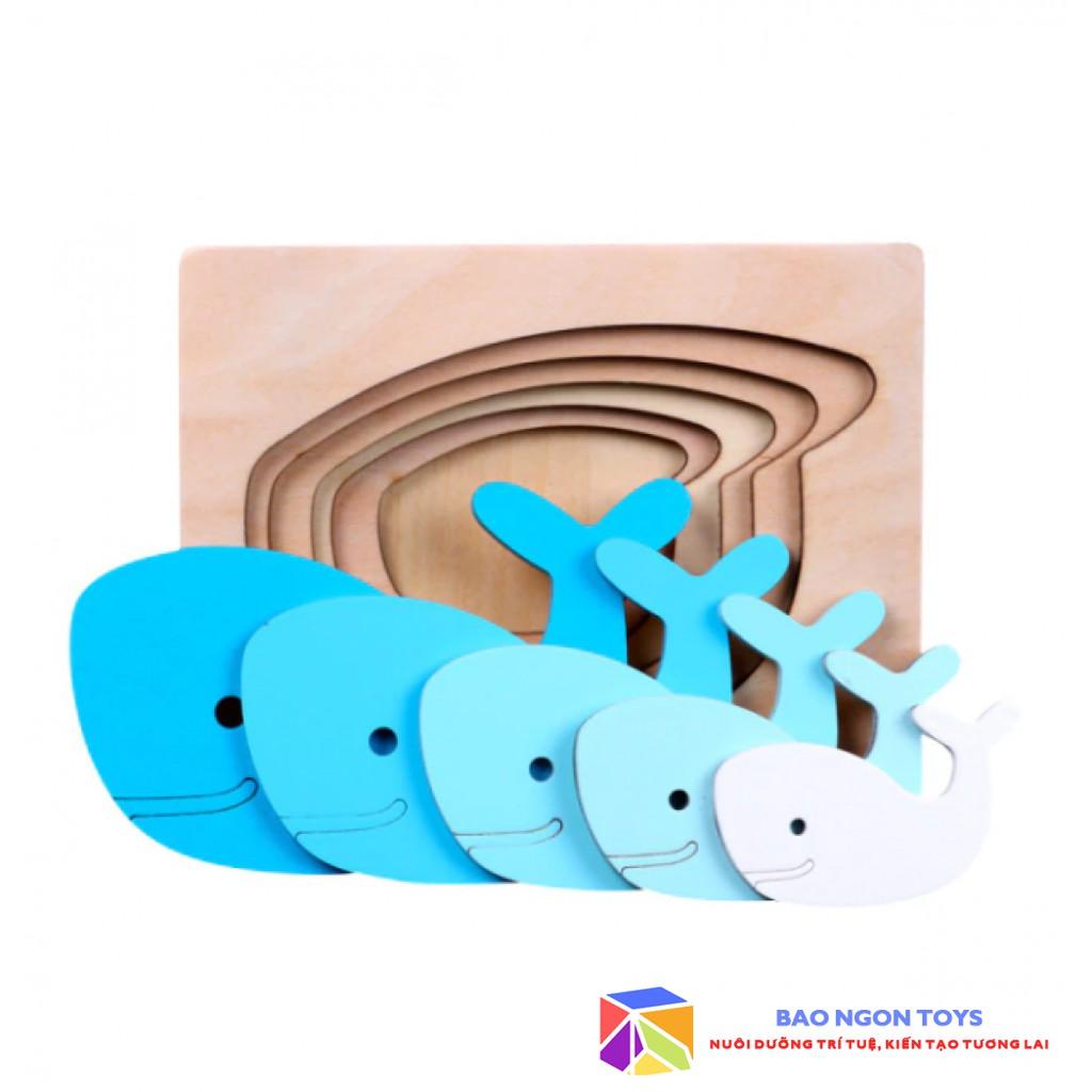 ĐỒ CHƠI XẾP HÌNH ĐỘNG VẬT THEO THỨ TỰ TĂNG DẦN - GIÁO CỤ MONTESSORI THỎA MÃN THỜI KỲ NHẠY CẢM CỦA BÉ