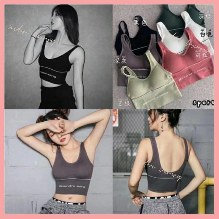 Áo bra gym yoga thể thao dáng croptop mềm mịn thoáng mát AXW