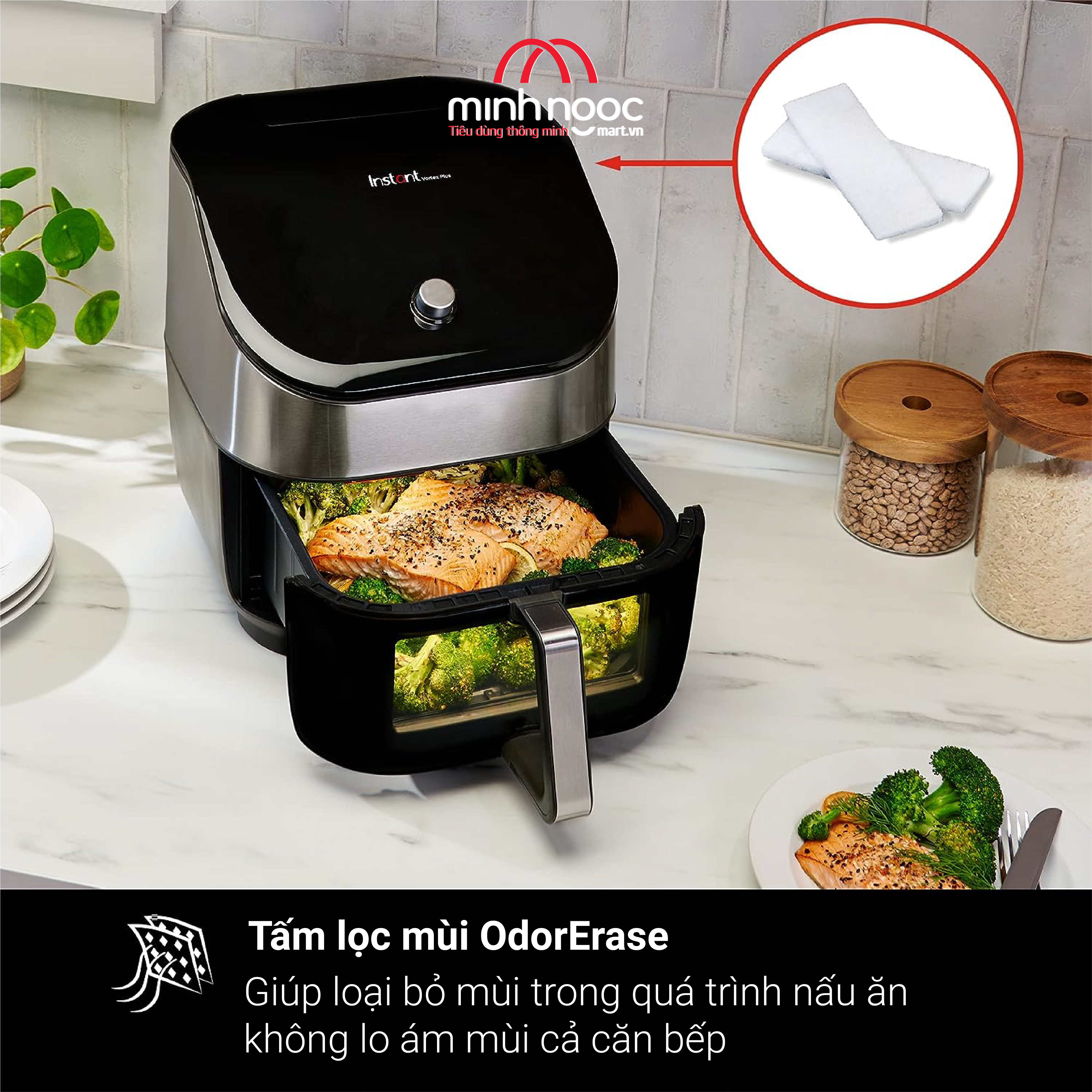 [Hàng chính hãng] COMBO 2-Nồi áp suất điện Đa Năng Instant Pot Pro 10 chức năng trong 1 (10 in 1), dung tích  5.7 lít &amp; Nồi chiên không dầu Instant Vortex Plus ClearCook, dung tích 5.7 lít. 7 chức năng trong 1 ( 7 in 1)