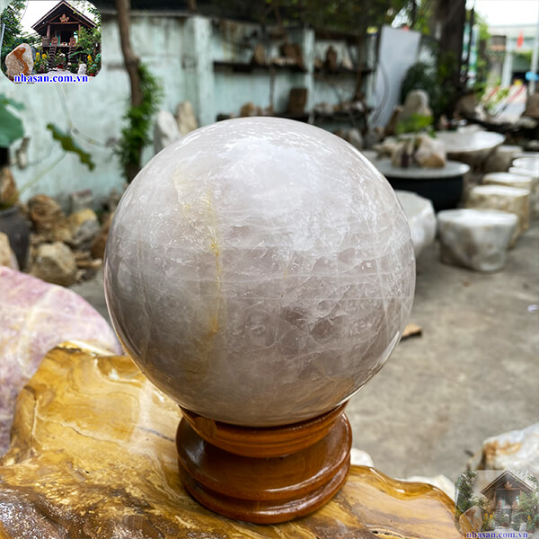 Quả cầu thạch anh hồng mang đến may mắn trong công việc và cuộc sống-17cm-6.5kg-QC1136