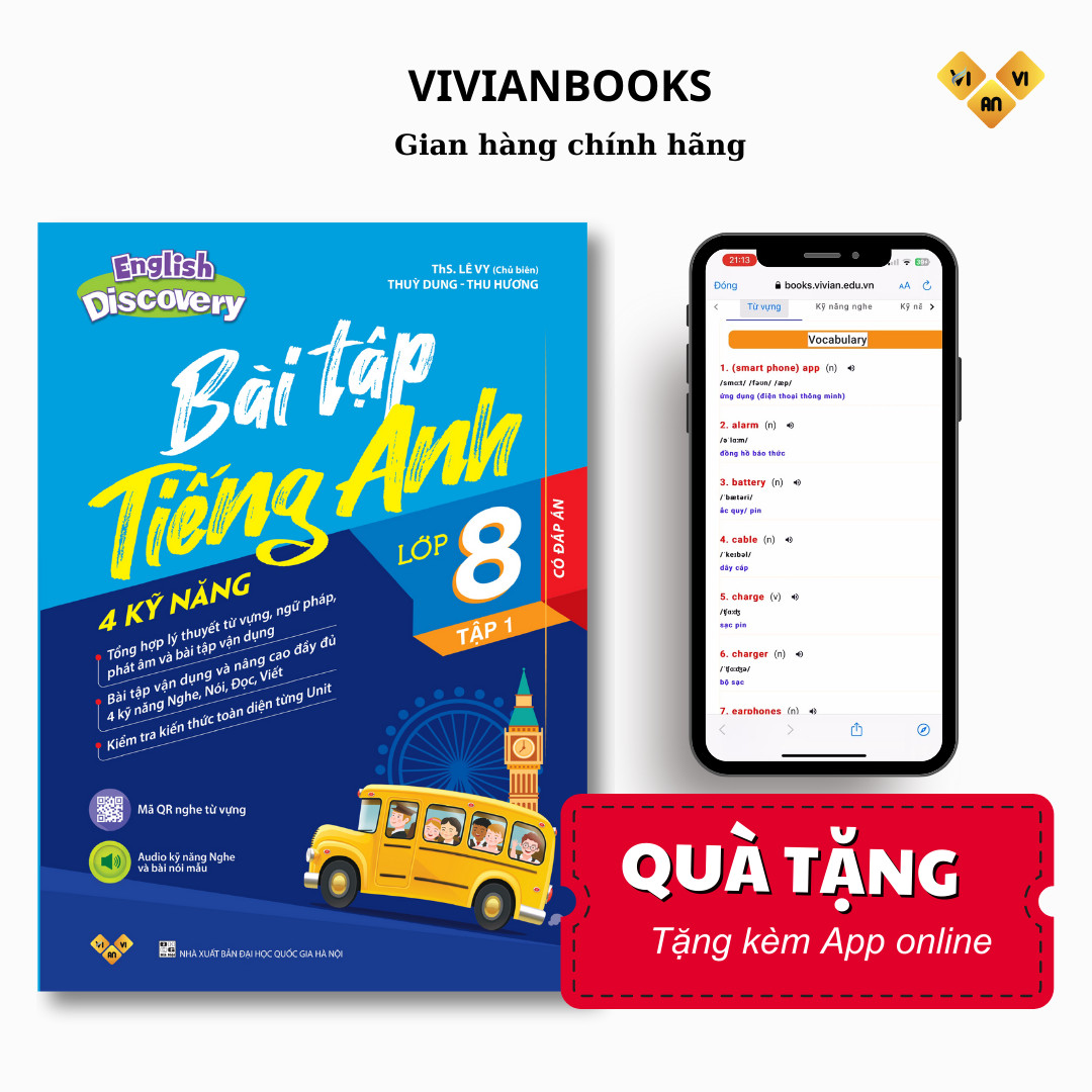 Sách English Discovery 8 - Bài tập tiếng Anh lớp 8 có đáp án - 4 kỹ năng - Tập 1 - ThS. Lê Vy - VivianBooks