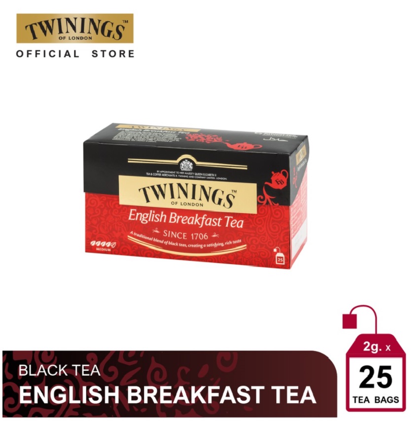 Trà TWININGS OF LONDON English Breakfast hộp 25 gói x 2 g