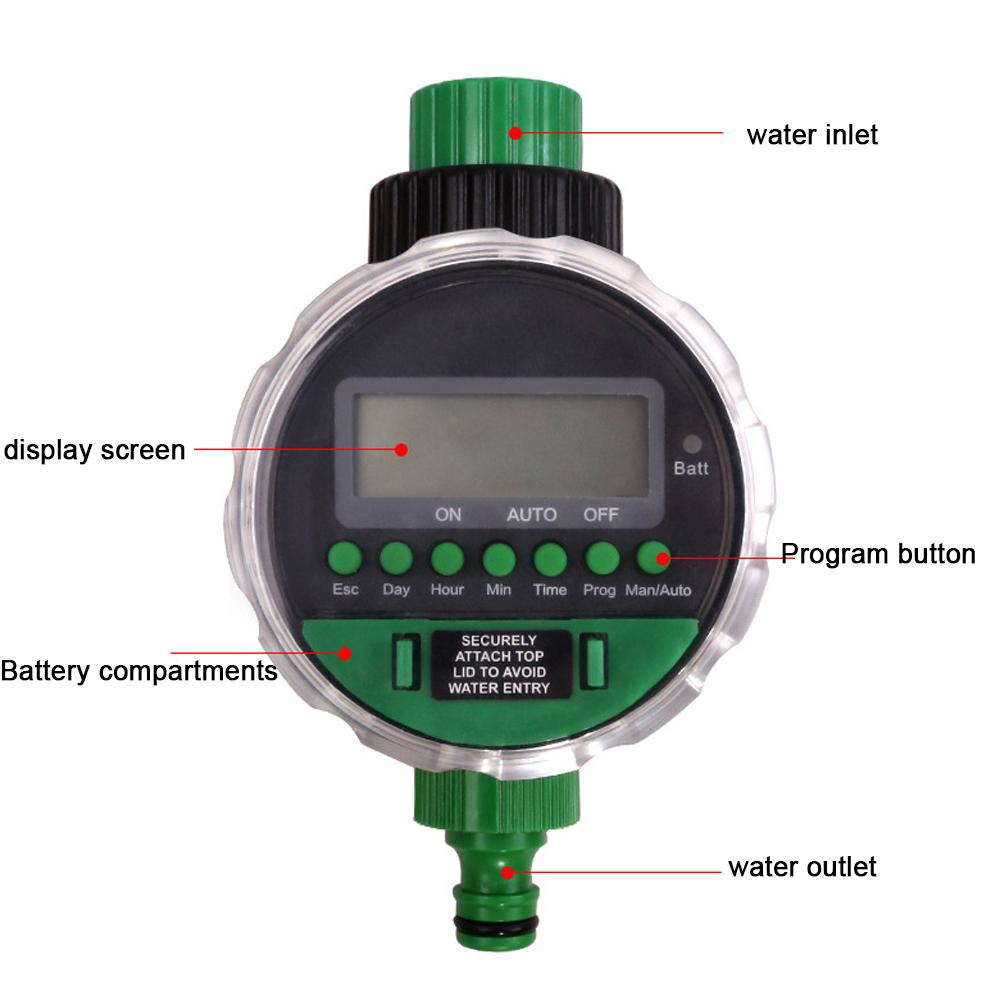 YL21026 Digital Display Water Timer Electronic Ball Valve Irrigation Controller for Auto/Manual Garden Watering