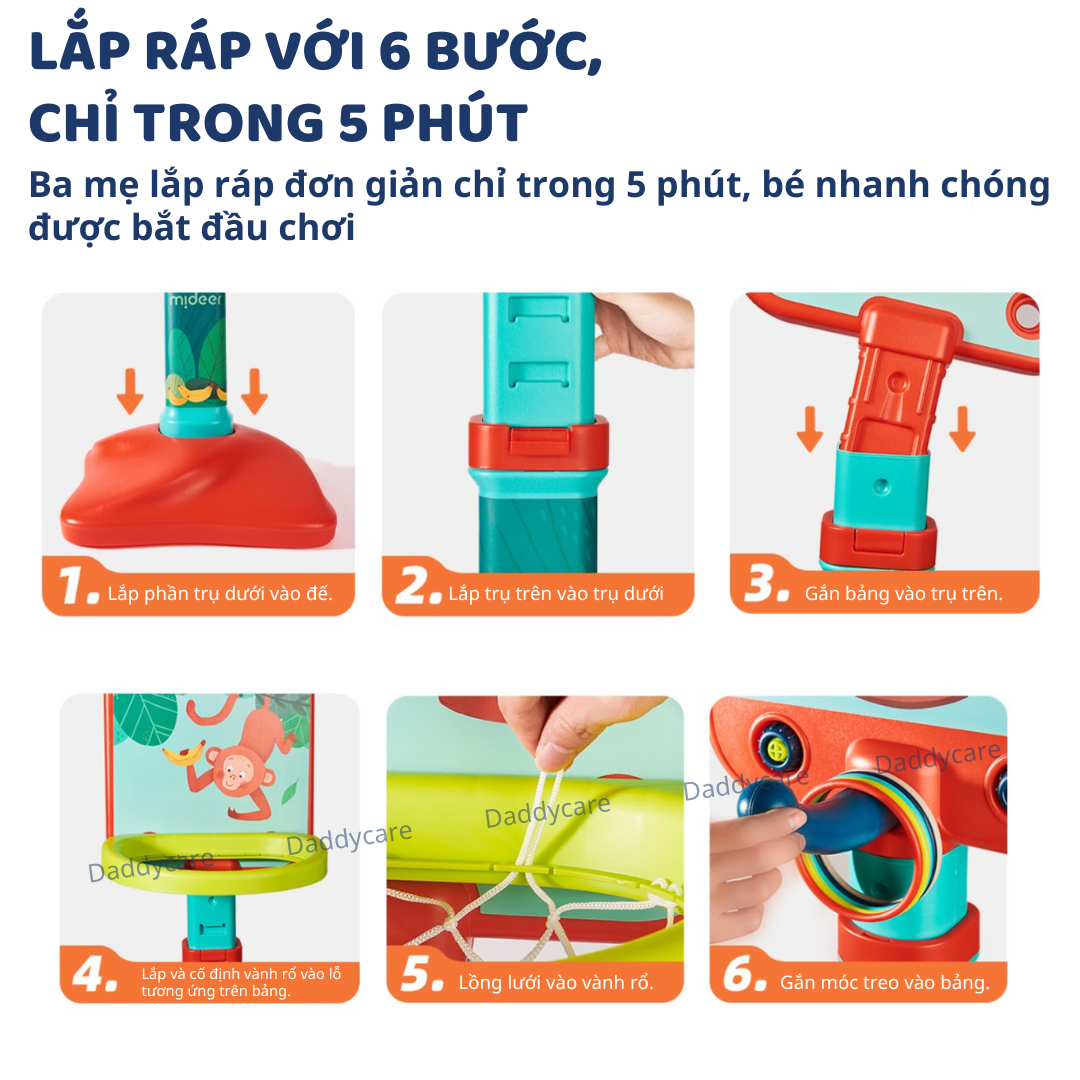 Cột bóng rổ cho bé trong nhà Mideer Versatile Basketball Hoop đồ chơi vận động cho bé