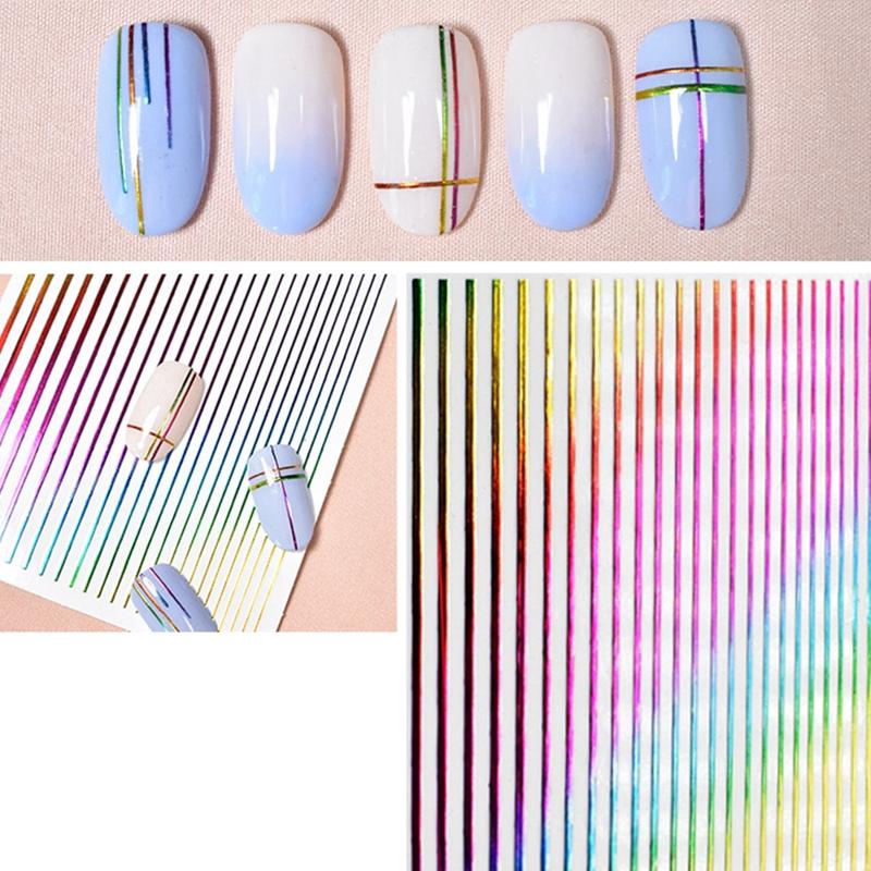 Miếng dán móng tay trang trí hình sọc 3D độc đáo