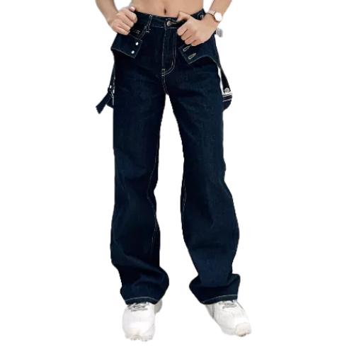 Quần Jean + Áo Yếm Y1_Bộ quần bò nữ + Áo yếm jean siêu đẹp, chất liệu jeans 100% cotton cao cấp | Samma Jeans