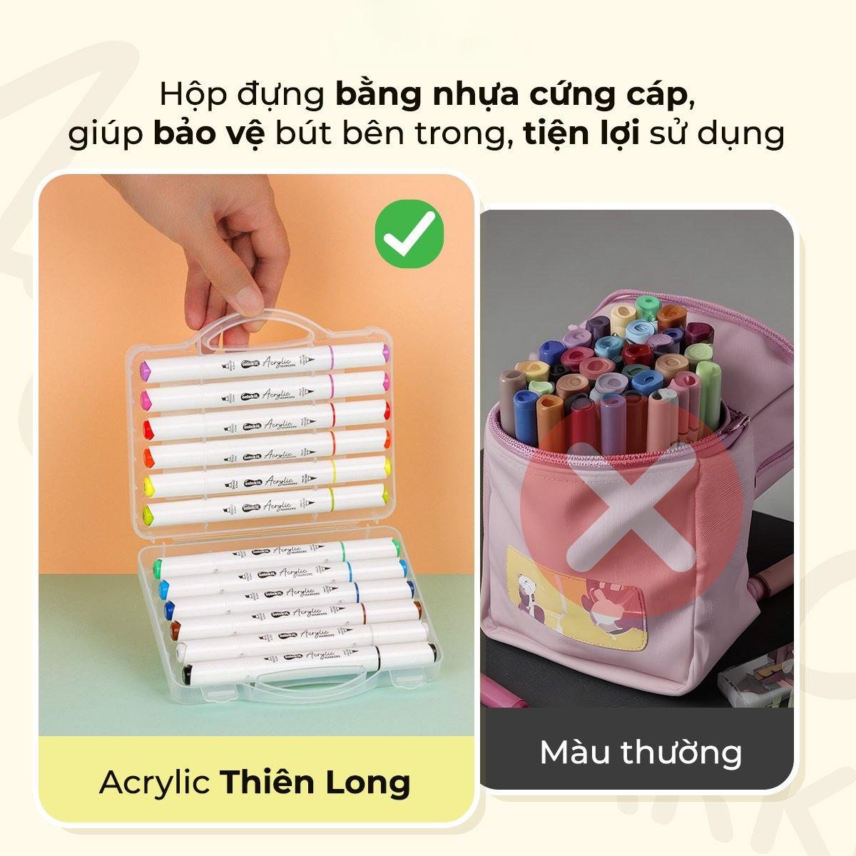 Hộp 12 Bút Lông Màu Acrylic Markers 2 Đầu - Colokit ACM-C001