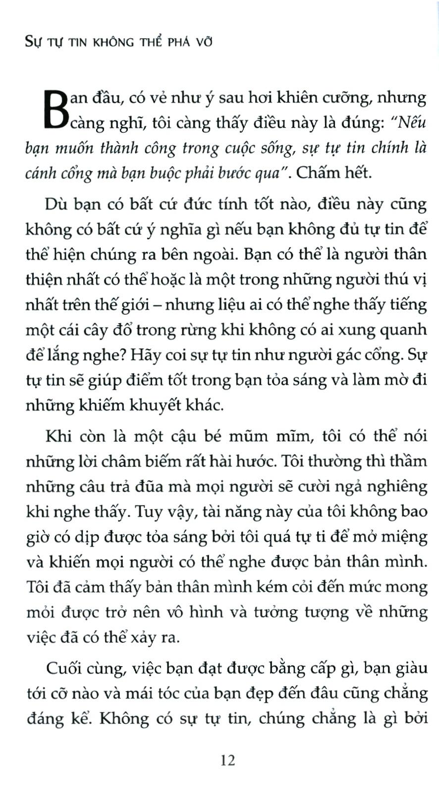Sự Tự Tin Không Thể Phá Vỡ