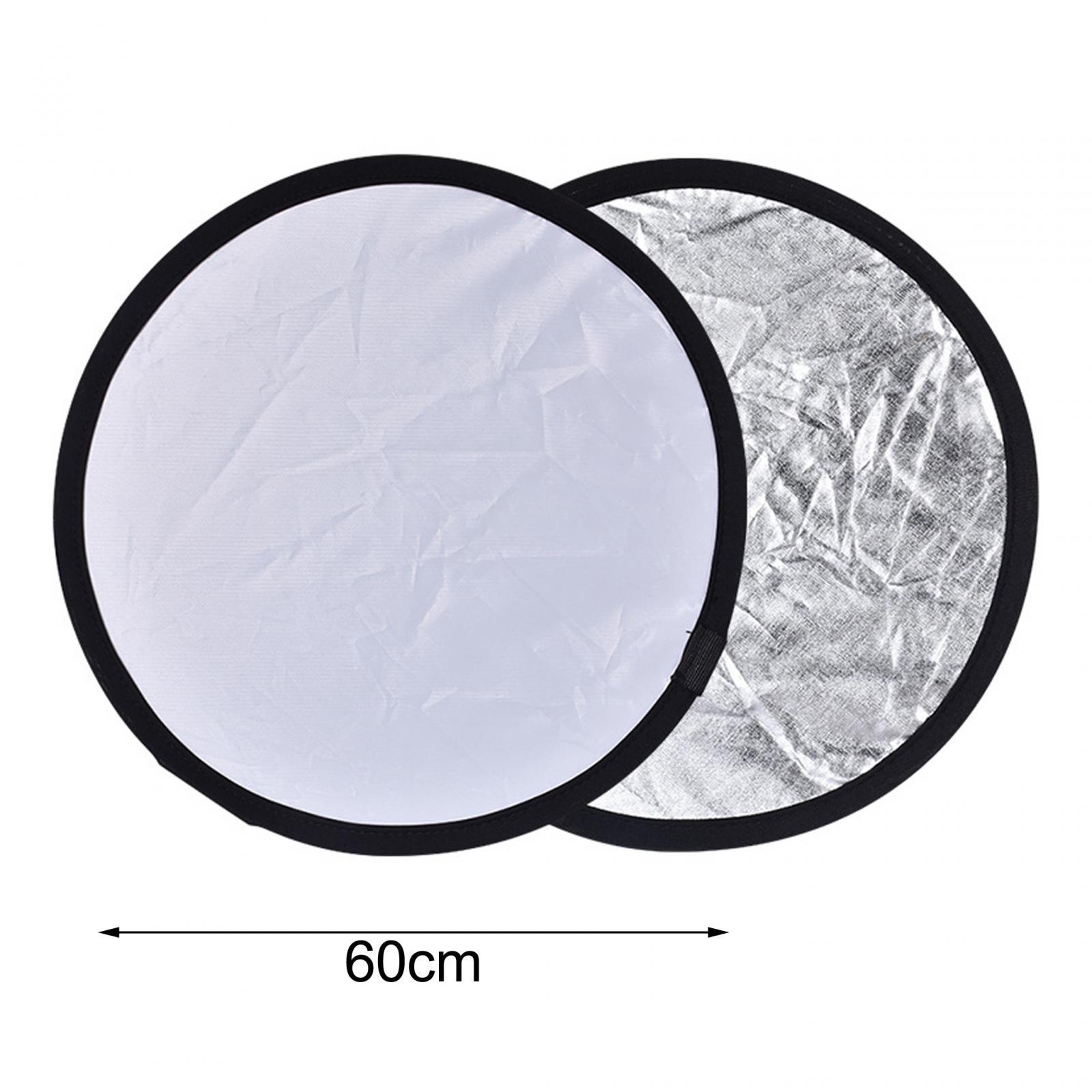 Light Reflectors Board Photography Reflector, Round High Quality 60cm Photo Reflector Light Diffuser for Outdoor, Photography