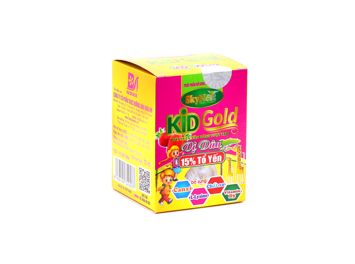 Nước yến sào SkyNest Kid Gold vị dâu lọ 15% Tổ yến dành cho trẻ em