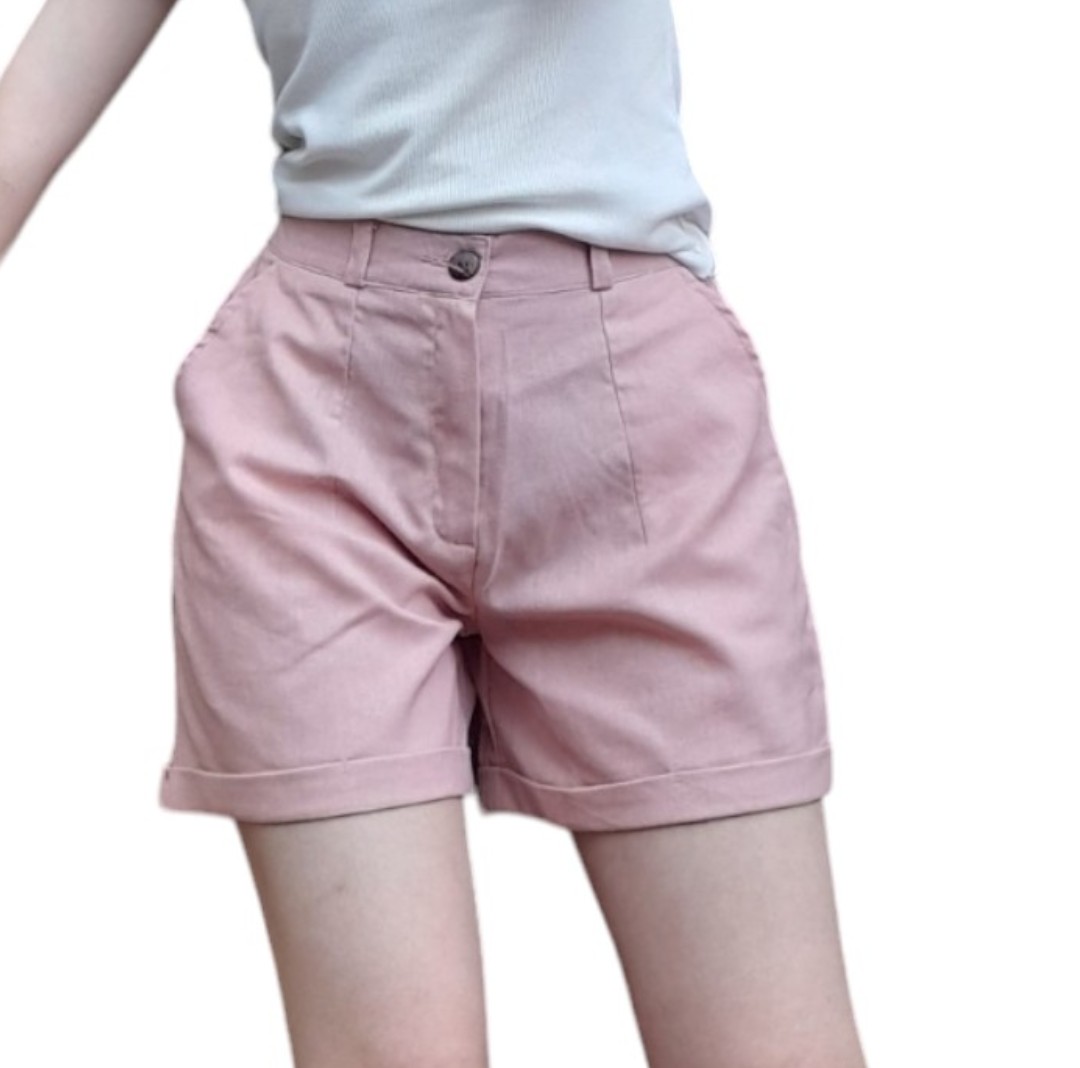 Quần short nữ ống rộng chất liệu linen mát mẻ phù hợp mặc mùa hè hay đi biển, nhiều màu QD21