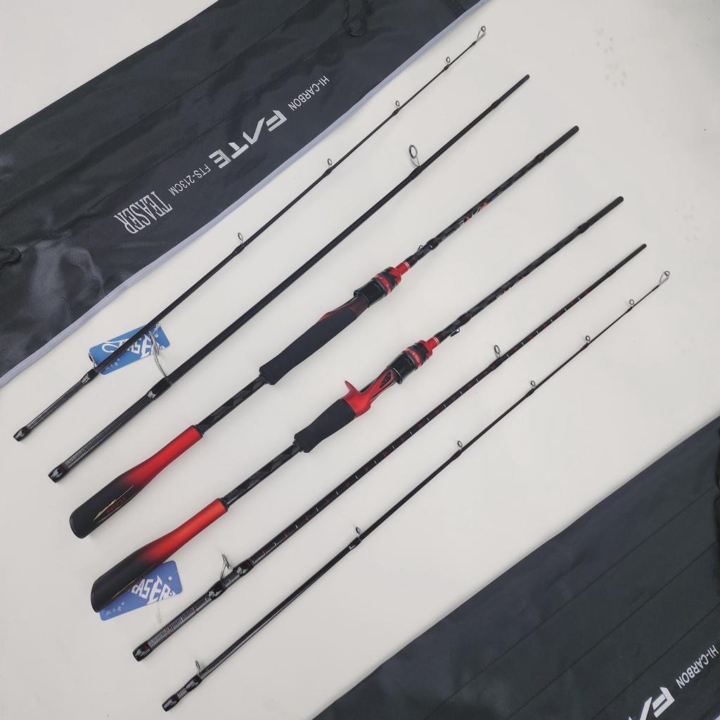 Cần câu lure 3 khúc cao cấp FATE Carbon Phukiencaulure25 cần câu du lịch rút gọn chất liệu carbon, màu sắc siêu đẹp