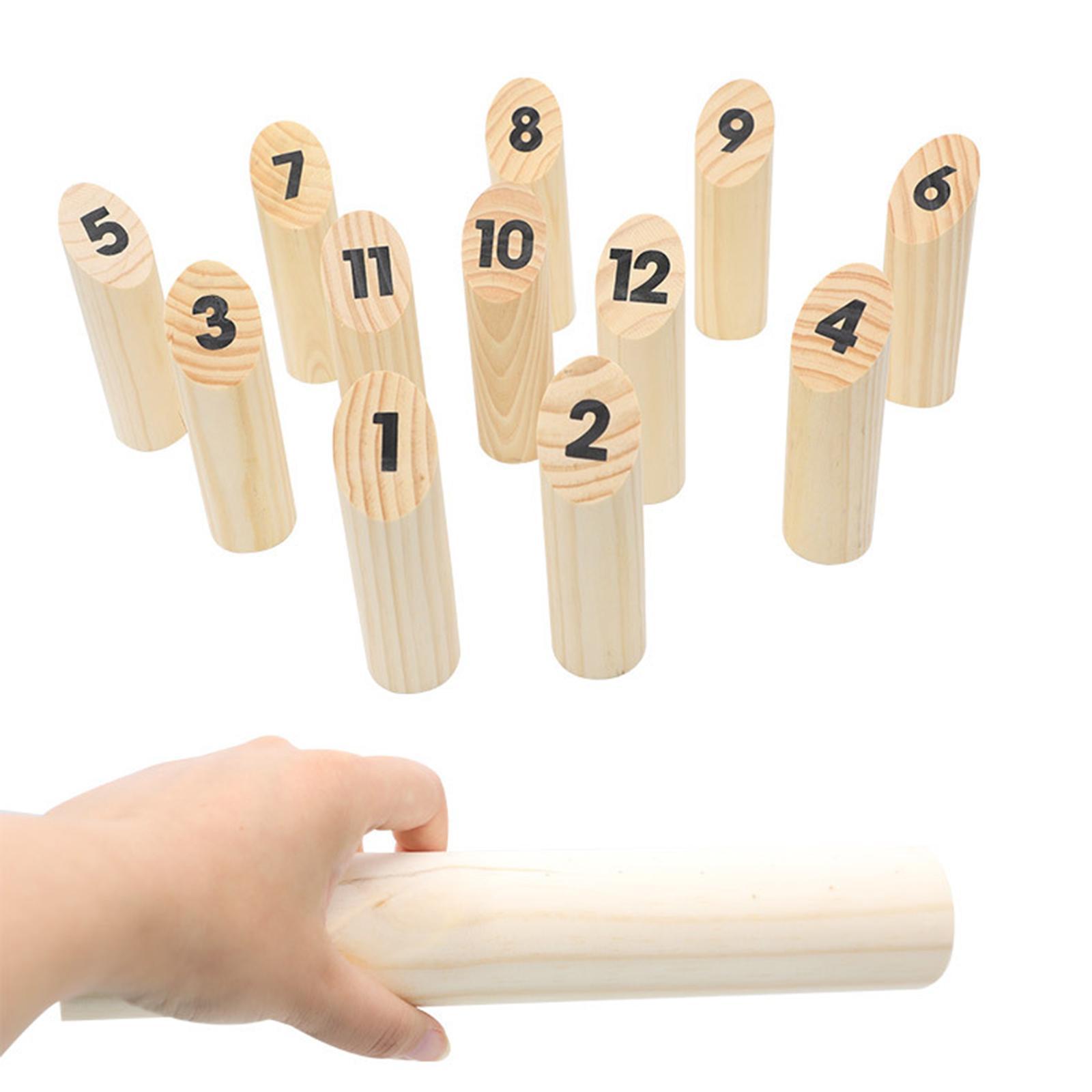 Wood Tossing Game Family Game Numbered Block for Indoor Outdoor garden