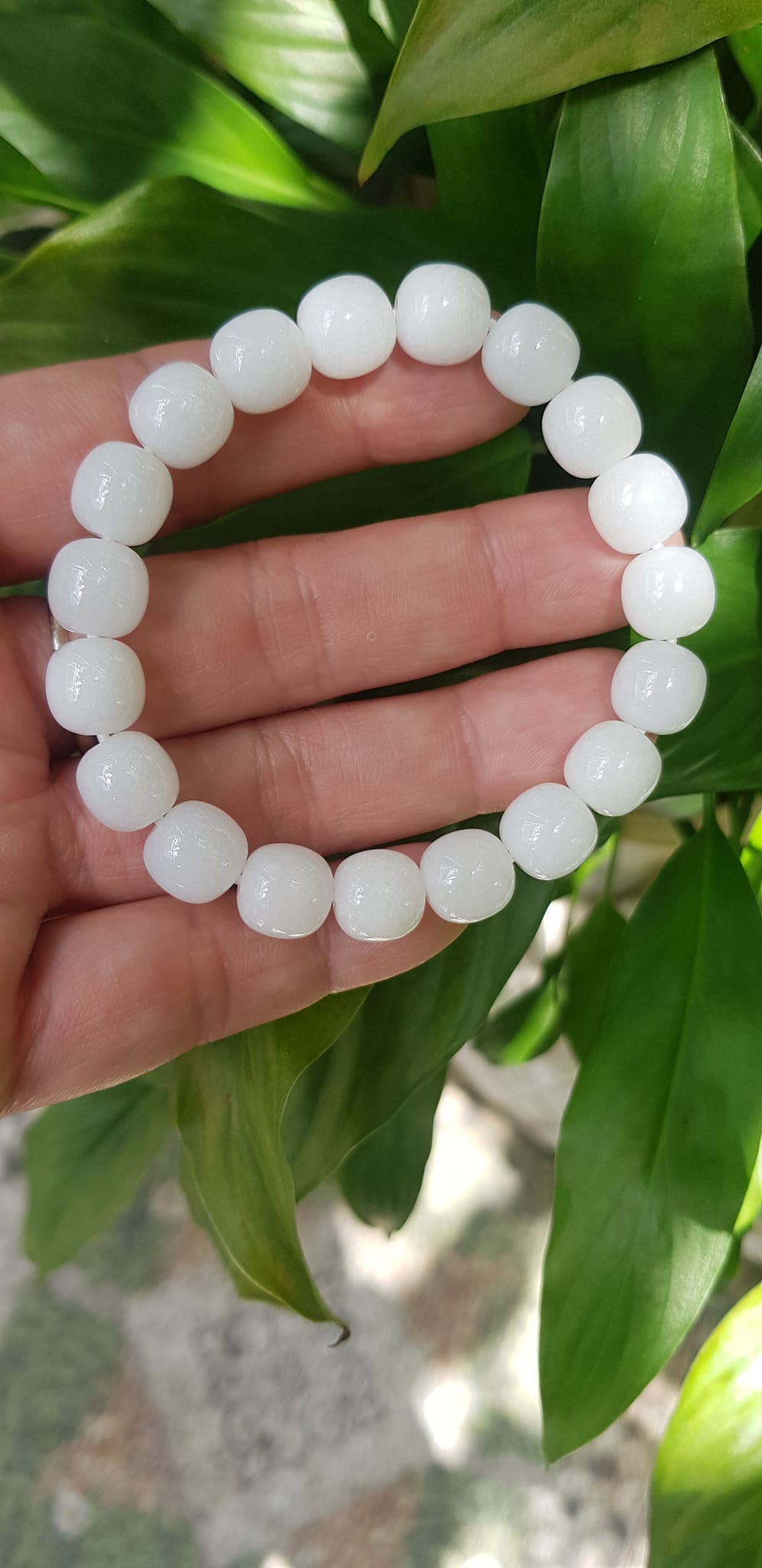 Vòng Tay Nữ Đá Ngọc Hoà Điền TRẮNG bầu Tự Nhiên Size 9li5 đẹp Màu Trắng sáng Nữ mệnh Kim Thủy Mang năng lượng tích cực may mắn tài lộc tốt công việc đeo đẹp xinh tay ạ