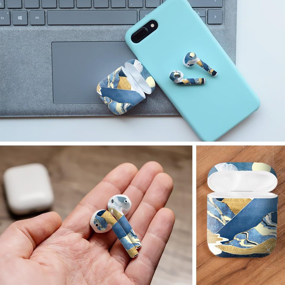 Miếng dán skin cho AirPods in hình giả sơn mài - GSM022