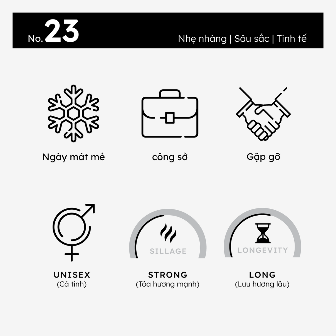 Nước hoa nữ Morra No.23 nguyên liệu nhập Pháp hương hoa Chypre nhẹ nhàng sâu sắc tinh tế lưu hương lâu - dạng xịt