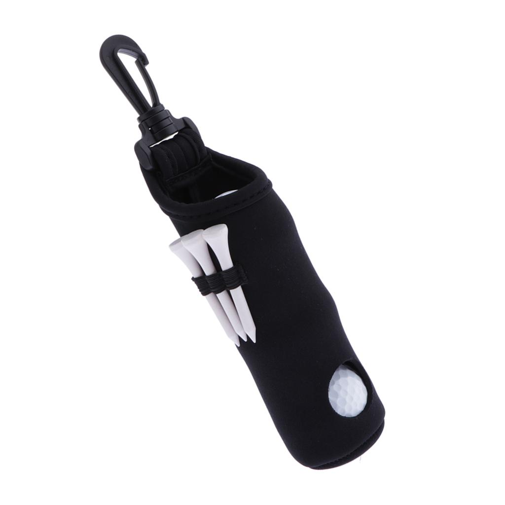 Neoprene Practice Golf Ball Tees Storage Pouch Case Holder Black