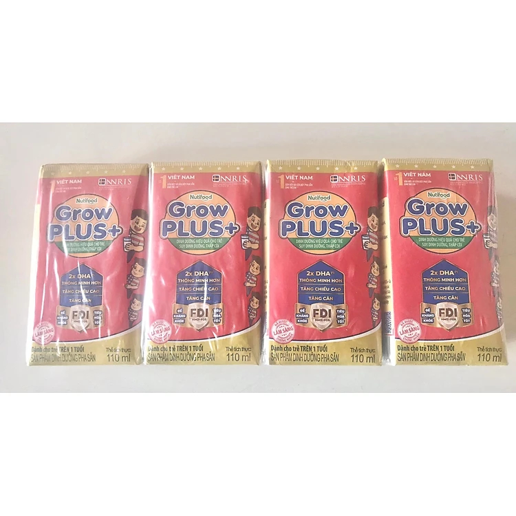 2 Thùng Sữa Bột Pha Sẵn GrowPLUS+ Đỏ 110ml Suy Dinh Dưỡng (48 Hộp x 110ml)