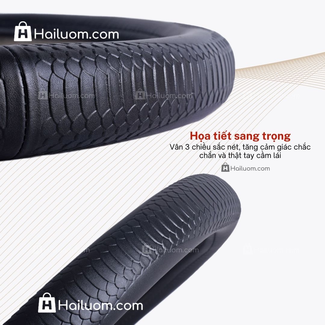 Bọc Vô Lăng ô tô cho VINFAST LUX SA2.0 Da Thật Họa Tiết Da Rắn Cao Cấp