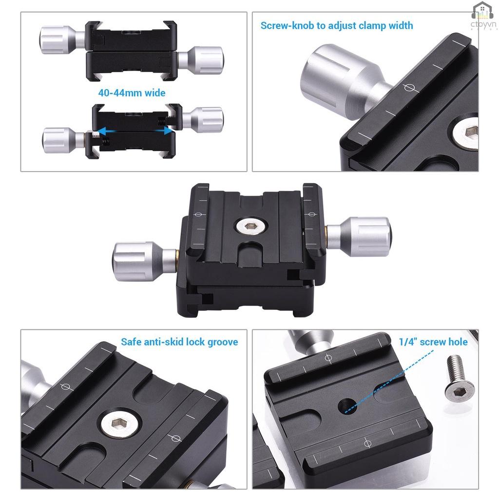 Tấm kẹp QR 50mm bằng nhôm với lỗ vít 1/4 Inch cho chân máy ảnh