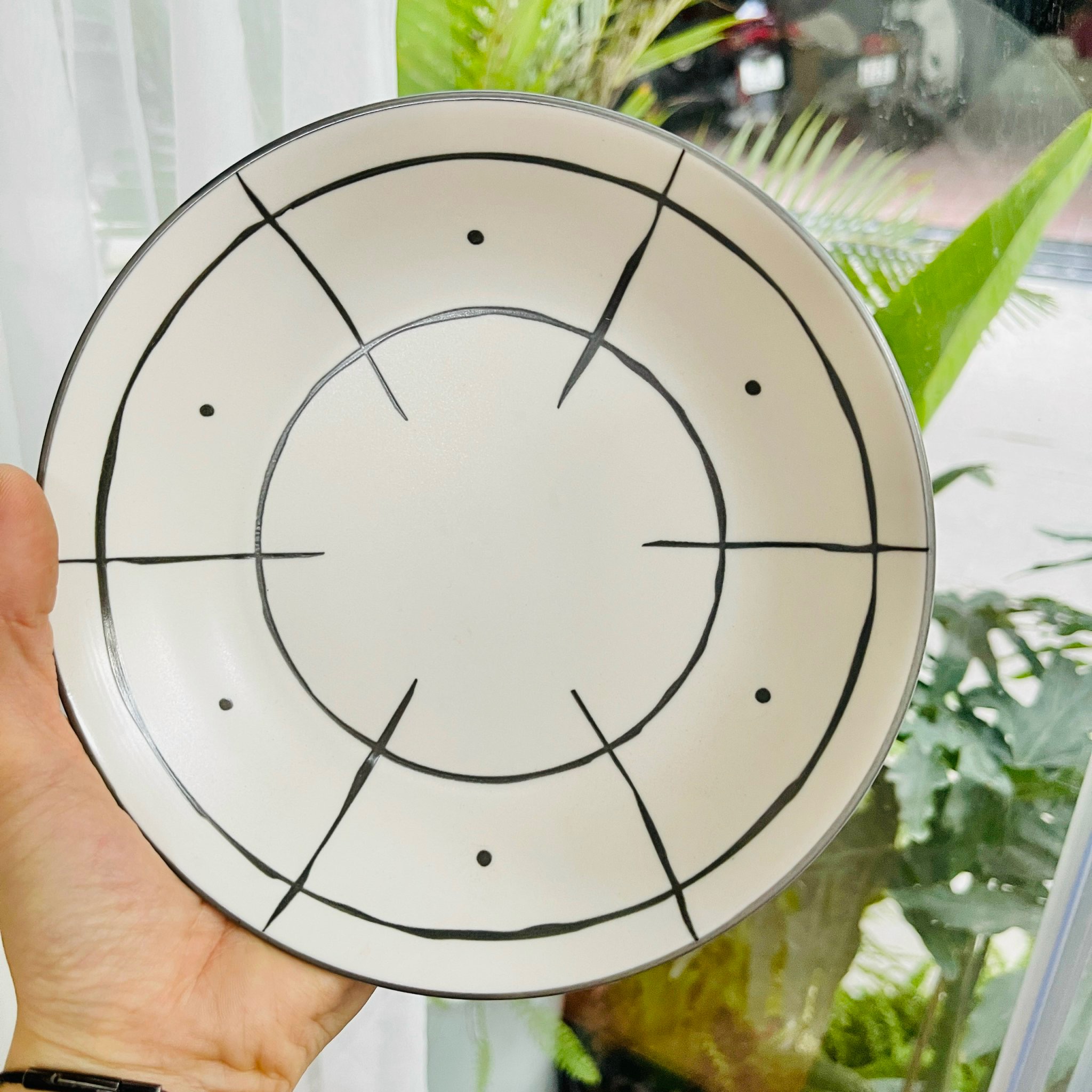 Các món lẻ trong bộ bát đĩa gốm sứ cao cấp hoạ tiết kẻ karo