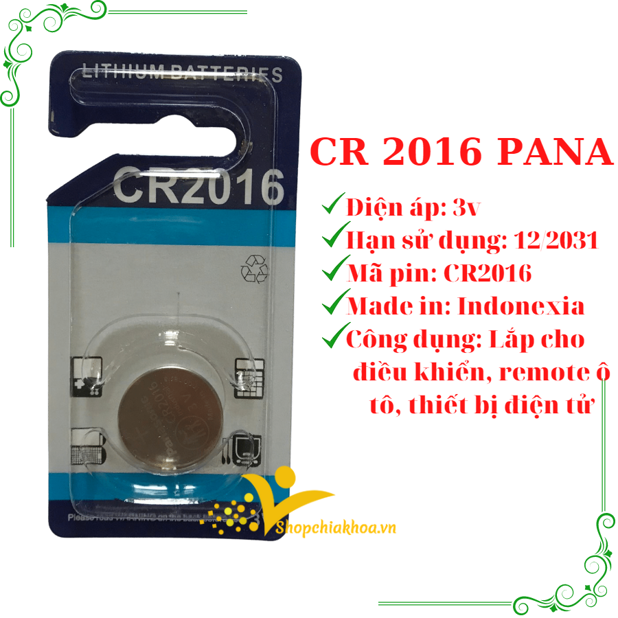 Pin cr 2016 hàng vỉ 1 viên chất lượng lắp cho điều khiển ô tô, xe máy và thiết bị điện tử