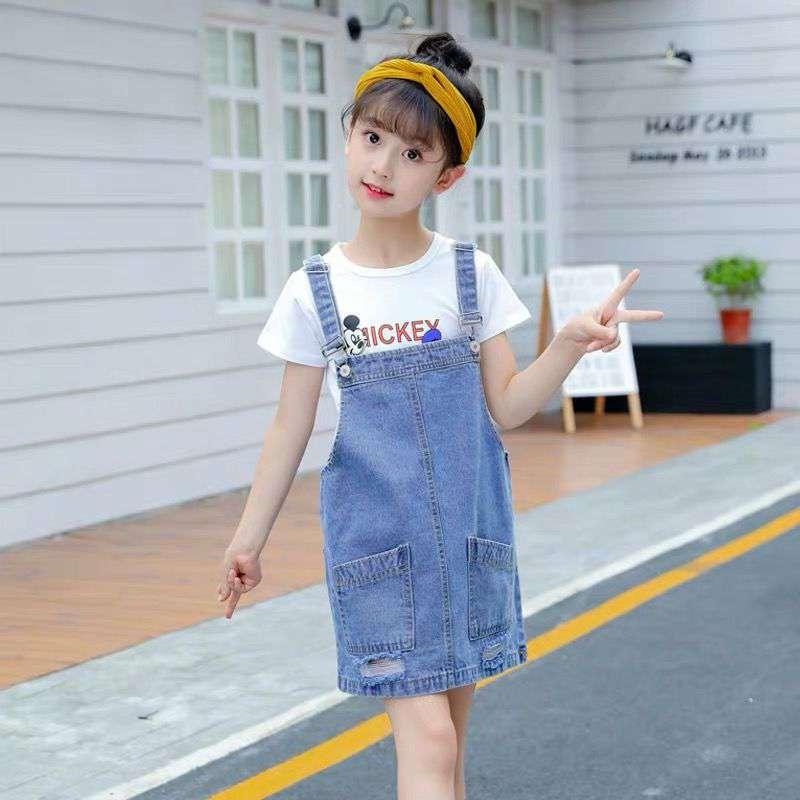 Yếm Bò Cho Bé Gái Xuân Thu 2021 - Vải Bò Mềm - Hàng Quảng Châu Cao Cấp