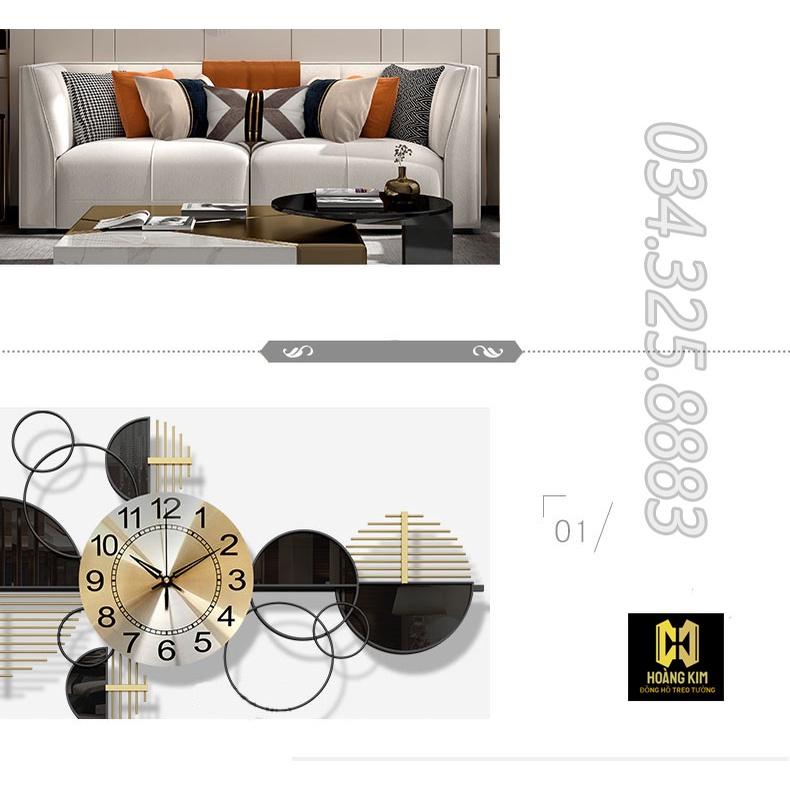 Đồng hồ treo tường đồng hồ trang trí decor phong cách Châu Á Hiện Đại size 96x46cm