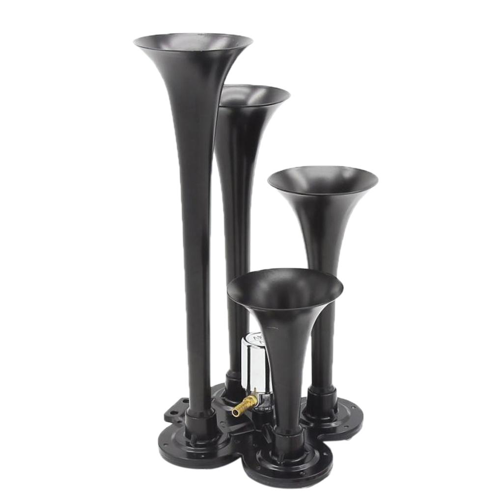 12V/24V Car Truck Boat 4 Trumpet Train Air Horn Set 150db for Air Compressor
