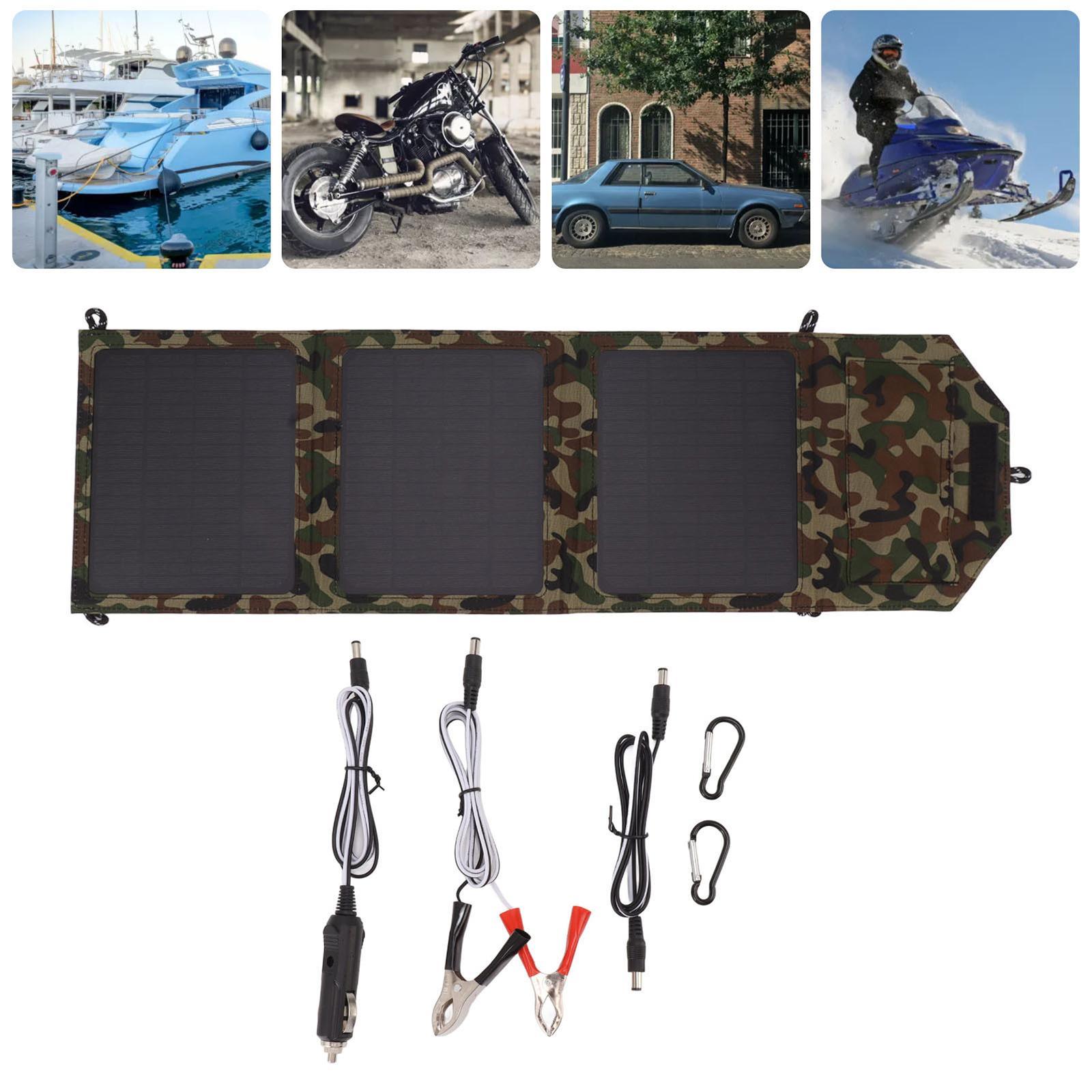 Portable Solar Panel Dual USB 30W 18V 5V for Travel Charging Smartphone Fan