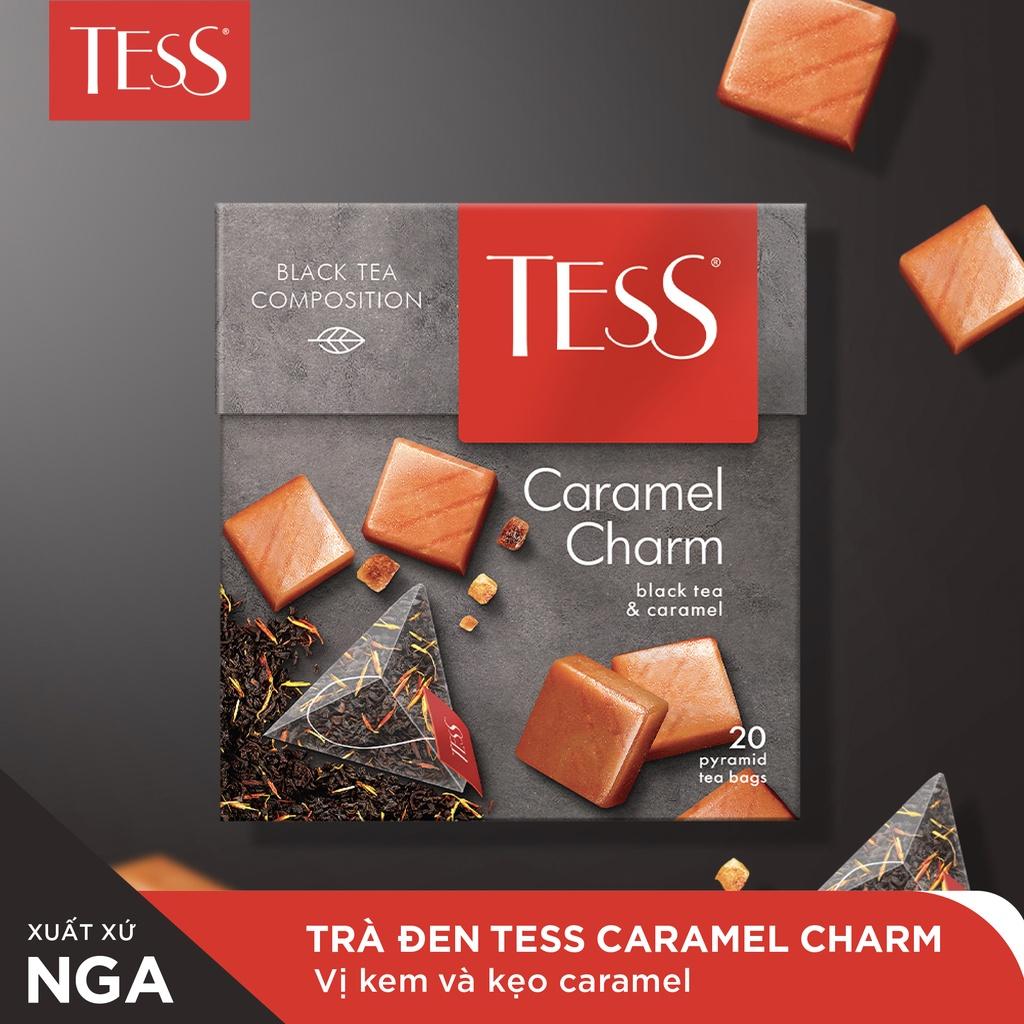 Trà đen Tess Caramel Charm vị kem và kẹo caramel 20 gói/hộp