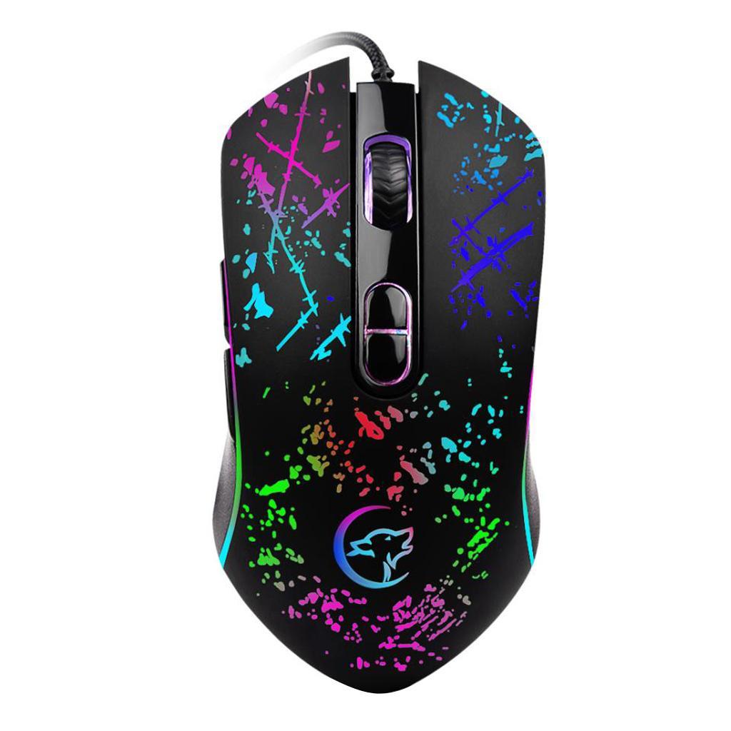 3200DPI Mechanical Macros Mouse Wired Gaming Mice USB RGB LED Backlit