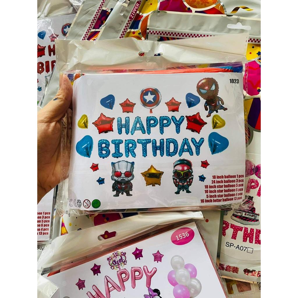 Set bong bóng phụ kiện trang trí sinh nhật, party cho bé trai, bé gái nhiều họa tiết 35-40cm - BOBABO
