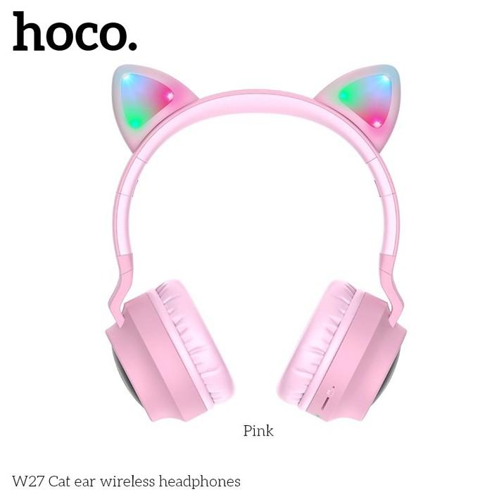 Headphone Bluetooth tai mèo V5.0 có mic Hoco W27 - HÀNG CHÍNH HÃNG