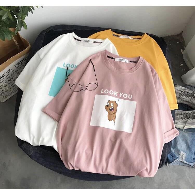 Áo thun tay lỡ form rộng LOOK YOU - Unisex nam nữ đều mặc được