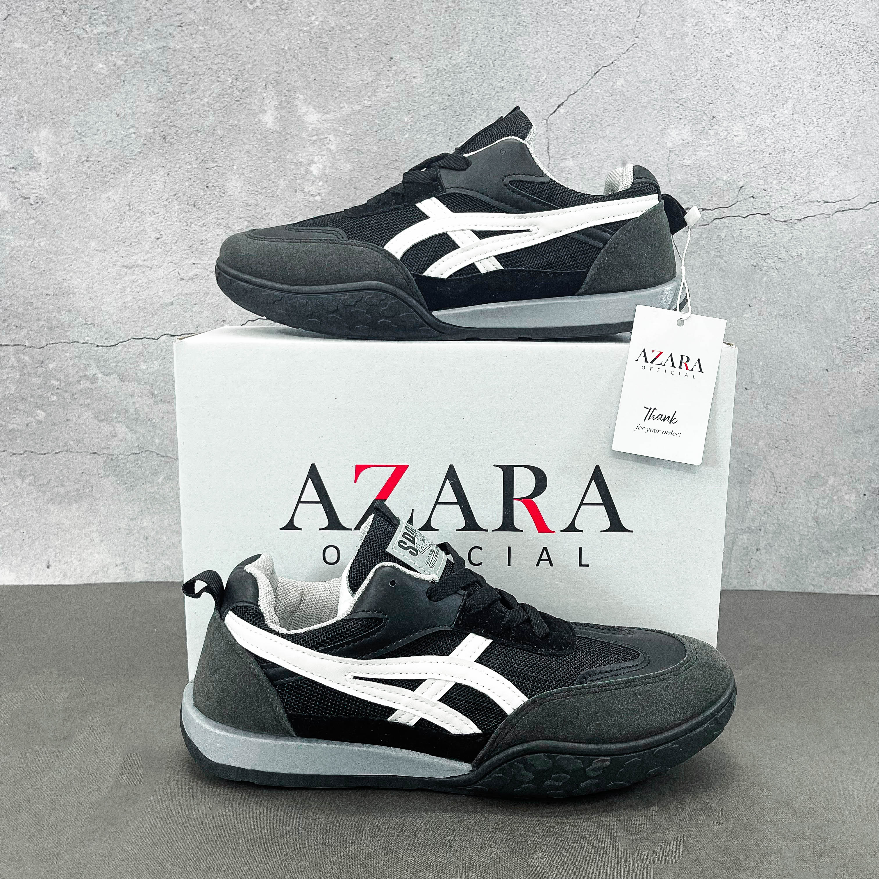 Giày Thể Thao Nam AZARA- Sneaker Màu Kaki - Trắng - Đen, Giày Thể Thao Hoạt Động Ngoài Trời, Thoáng Khí  - G5351