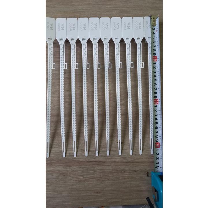 Vỉ 10 chiếc niêm phong nhựa dẹt,seal nhựa 32cm