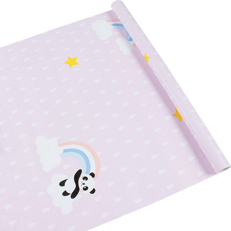 Combo 10 mét giấy dán tường, decal dán tường trang trí nhà cửa GẤU TRÚC HỒNG khổ 45cm