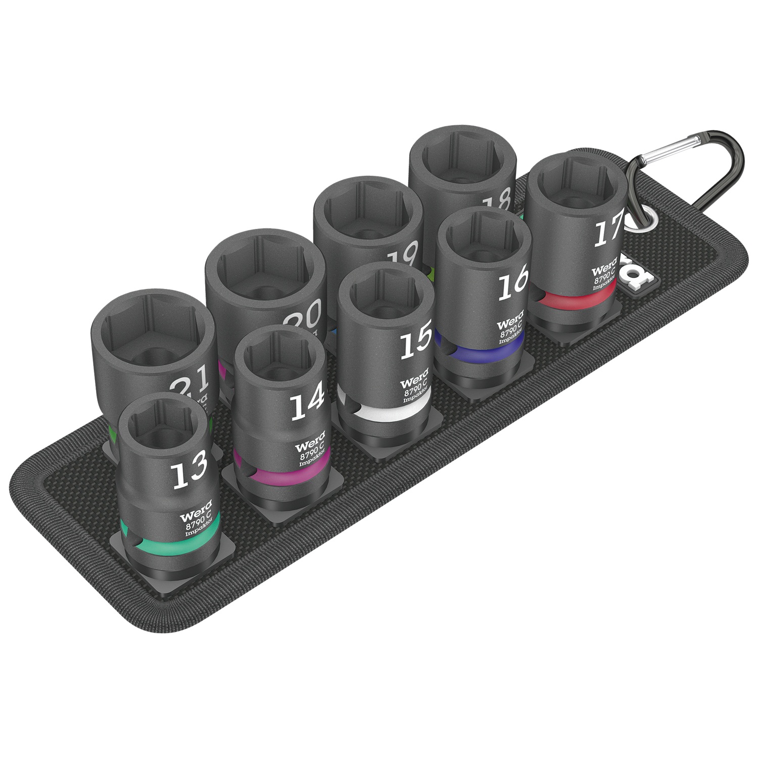 Bộ tuýp Wera Belt C Impaktor 1 Socket set, 1/2" drive Wera 05004580001 gồm 9 cái