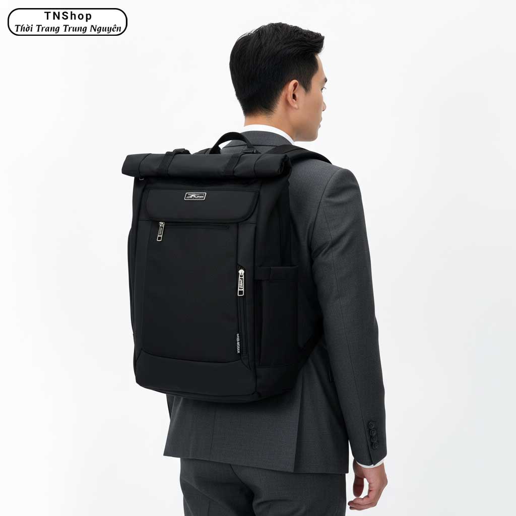 Balo Du Lịch Cỡ Lớn Xbags Dark Bear XB 1202 - Balo Nắp Cuộn Có Tính Năng Mở Rộng, Chống Nước, Nhiều Ngăn Tiện Lợi, Thiết Kế Sang Trọng, Đựng Laptop 17 Inch