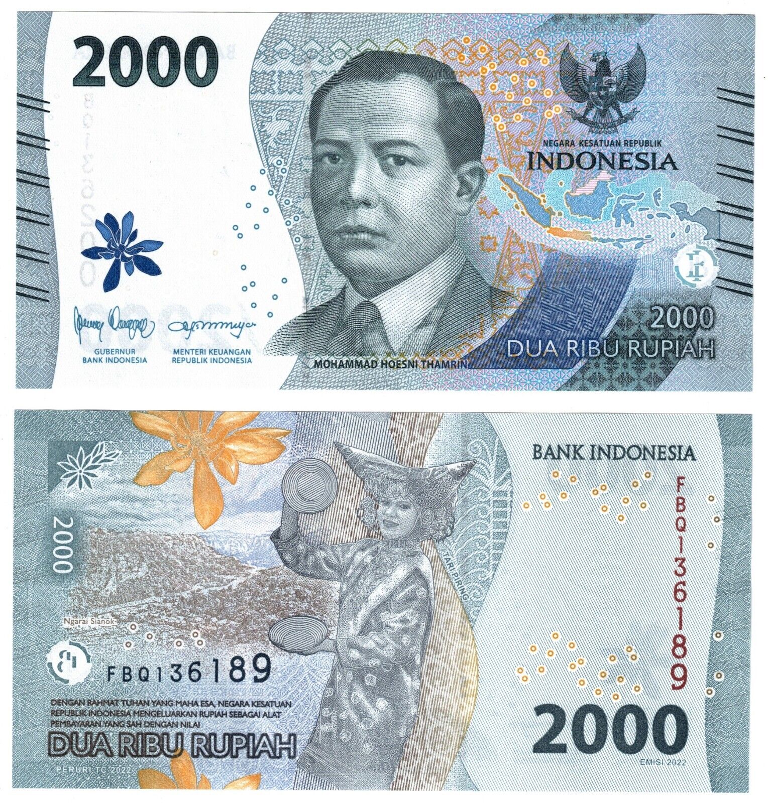 Tiền Đông Nam Á 2000 Rupiah Indonesia phiên bản mới nhất