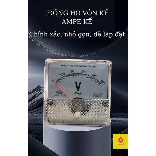 Đồng hồ đo vôn kế xoay chiều mặt 80 Bew DC , dòng điện ampe, Đồng hồ lắp đặt tủ điện