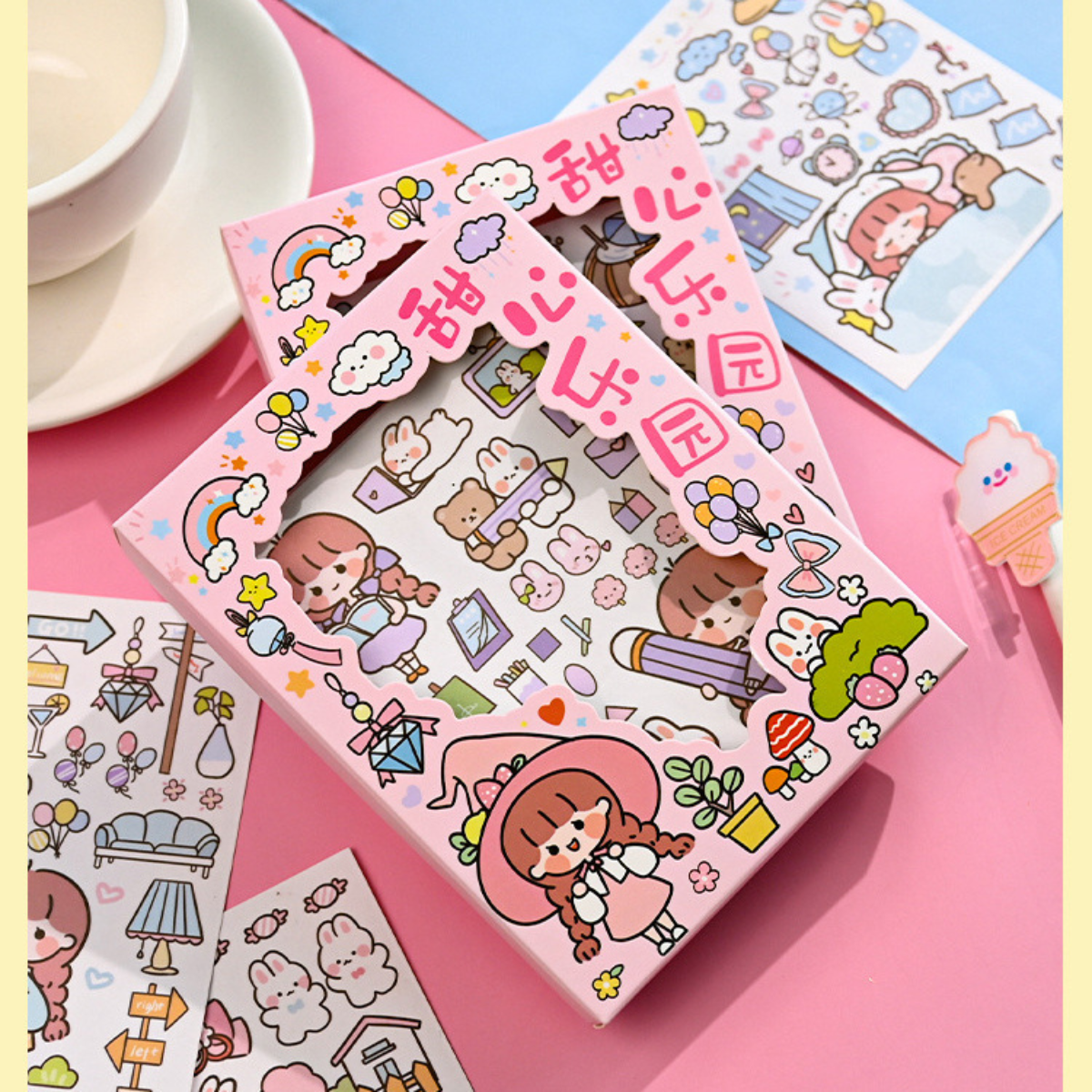 Set 50 Hình Dán Sticker Cute, Hộp Sticker Trang Trí Dễ Thương