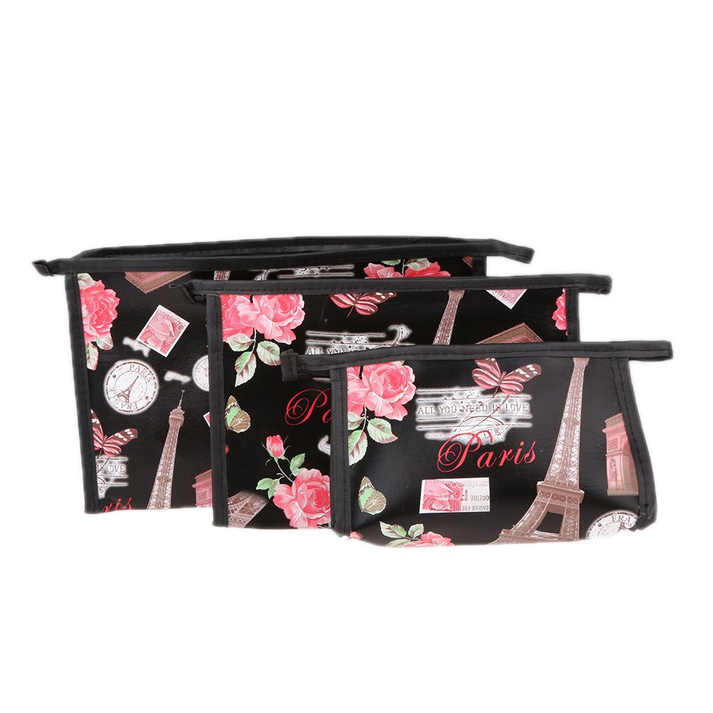 3pcs Fashion Cosmetic Toiletry Travel Wash Makeup Bag Holder Pouch Set