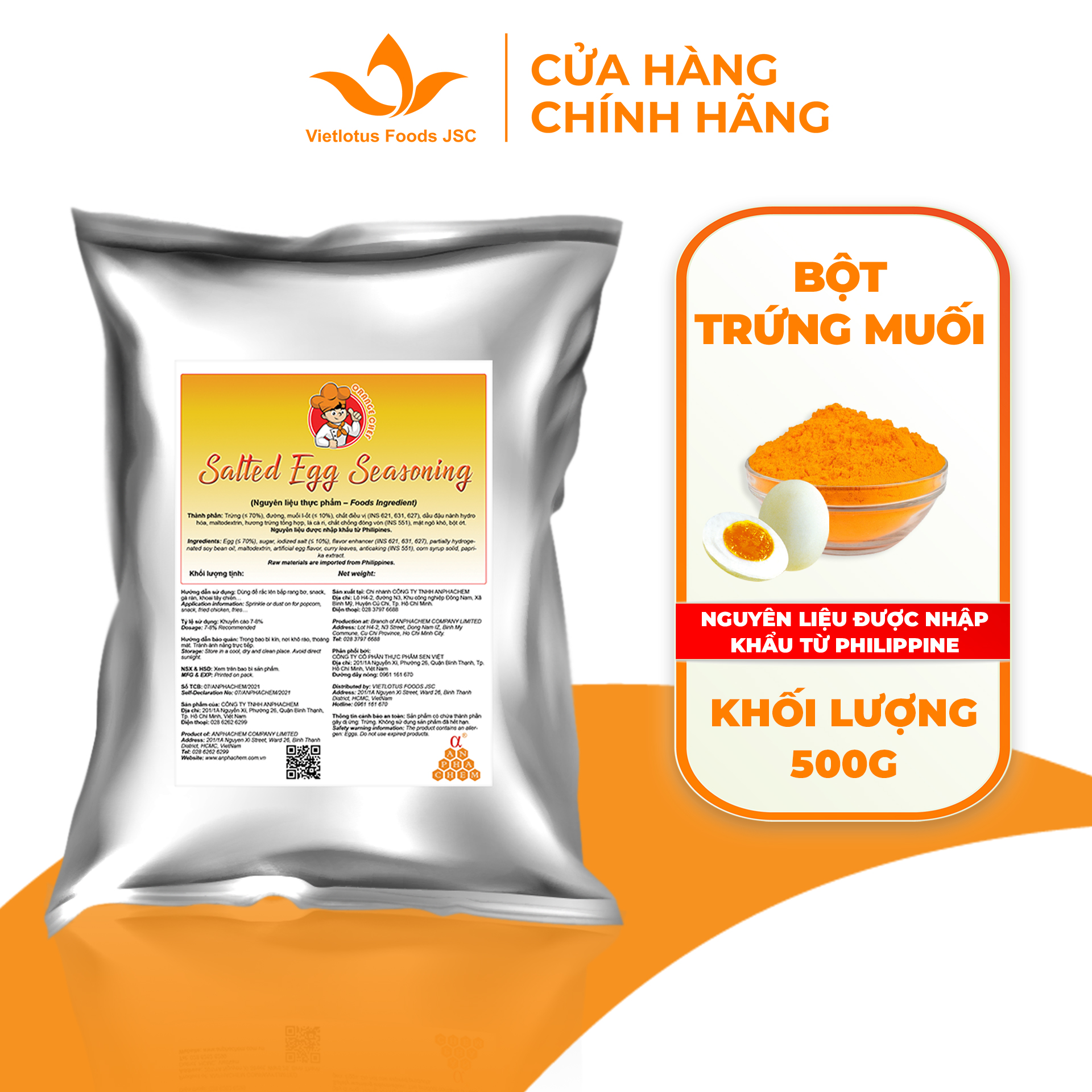 Bột Trứng muối Orange Chef làm sốt trứng muối, bột lắc - Nguyên liệu nhập khẩu Philippines