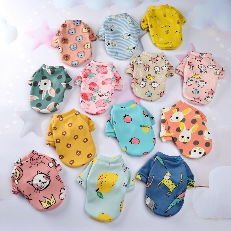 Combo 03 chiếc áo mùa đông có tay nỉ bông ấm áp cho chó mèo có sz 8kg