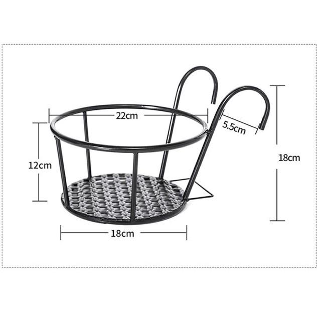 Kệ chậu hoa ban công-Giỏ sắt treo hoa ban công - hàng đẹp- Giá sắt treo để chậu hoa, chậu cây cảnh